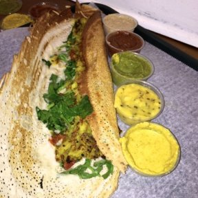 Inside of Gluten-free dosa from Hampton Chutney